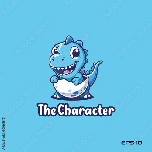 Cute little crocodile logo, vector, mascot, character, cartoon, illustration