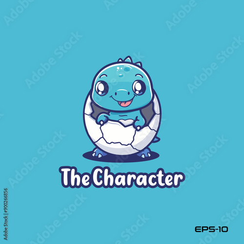 Cute little crocodile logo, vector, mascot, character, cartoon, illustration