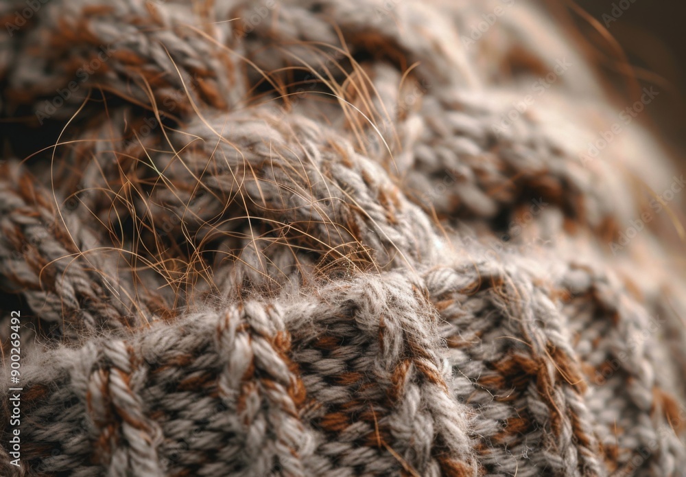 A close up of a woolen beanie, showcasing the detailed knit pattern and soft fibers A close up of a woolen beanie, showcasing the detailed knit pattern and soft fibers