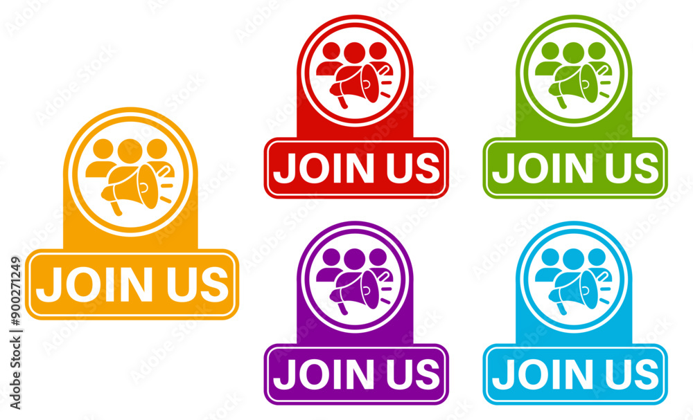 set join us icon sign. membership banner labels design vector illustration set join us icon sign. membership banner labels design vector illustration