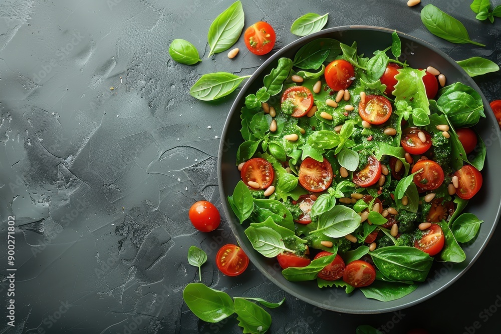 vegan salad bowl on background vegan salad bowl on background