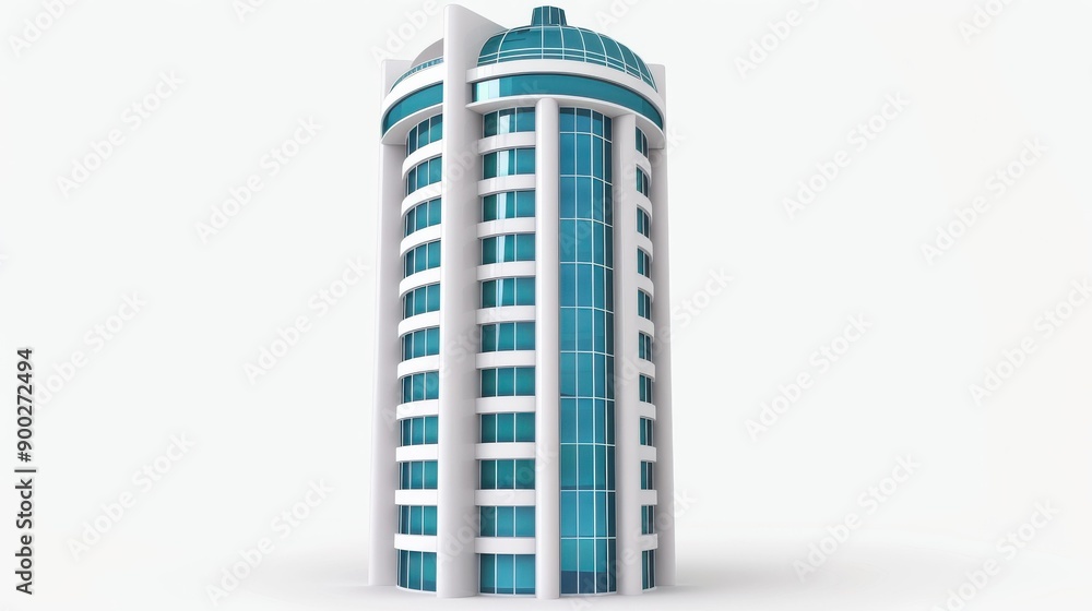 A stunning 3D illustration of a realistic skyscraper, isolated beautifully against a crisp white background. A stunning 3D illustration of a realistic skyscraper, isolated beautifully against a crisp white background.