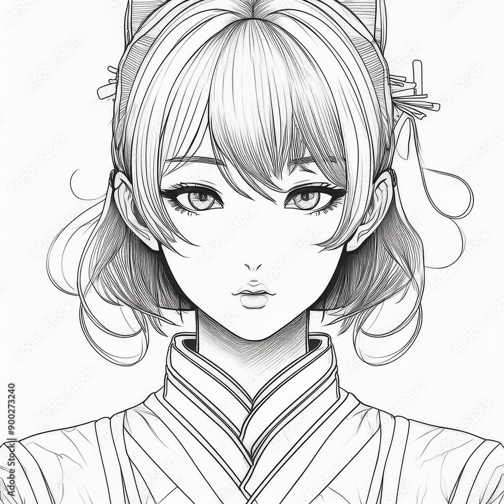 日本のアニメスタイルの女性 Generative AI 日本のアニメスタイルの女性 Generative AI