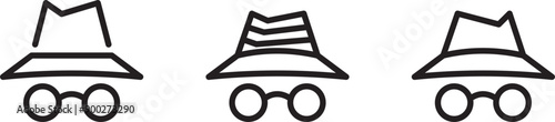 Spy icon. Secret agent sign. Vector illustration design. Line Art vector illustration