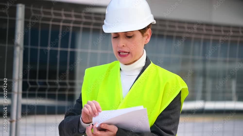 Very angry architect woman arguing, tearing off and throwing documents because everything is wrong Very angry architect woman arguing, tearing off and throwing documents because everything is wrong