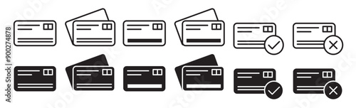 credit card icon set. debit card payment vector symbol. 