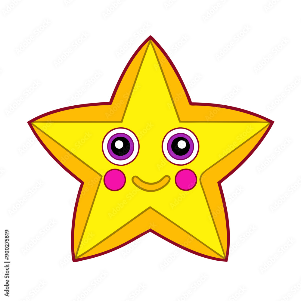 cartoon kawaii yellow star character bringing joy and smiles, transparent vector cartoon kawaii yellow star character bringing joy and smiles, transparent vector