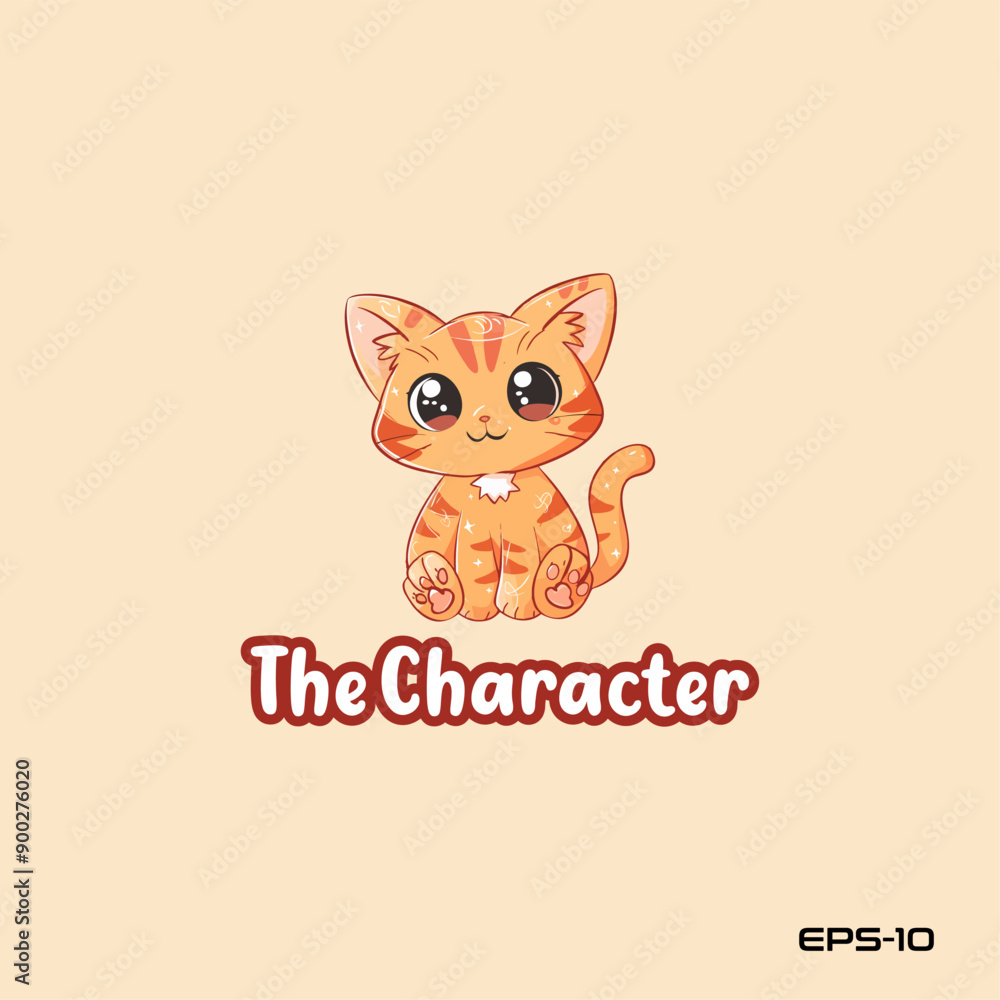 Smile cat is sitting logo, vector, mascot, character, cartoon, illustration Smile cat is sitting logo, vector, mascot, character, cartoon, illustration