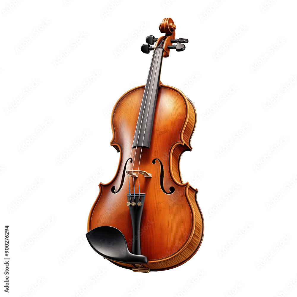 Fototapeta premium Polished wooden violin with classic design.
