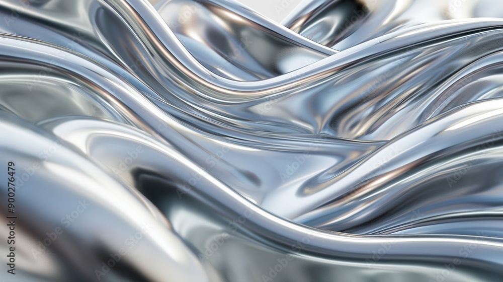 A futuristic 3D render of smooth, flowing metallic surfaces that intertwine like ribbons, with a polished silver finish that catches light dramatically. A futuristic 3D render of smooth, flowing metallic surfaces that intertwine like ribbons, with a polished silver finish that catches light dramatically.