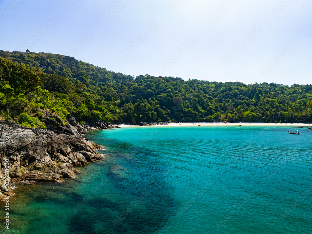 Amazing seascape view seashore and waves crashing on rocks,Aerial view beautiful sea in Phuket island Thailand Amazing seascape view seashore and waves crashing on rocks,Aerial view beautiful sea in Phuket island Thailand