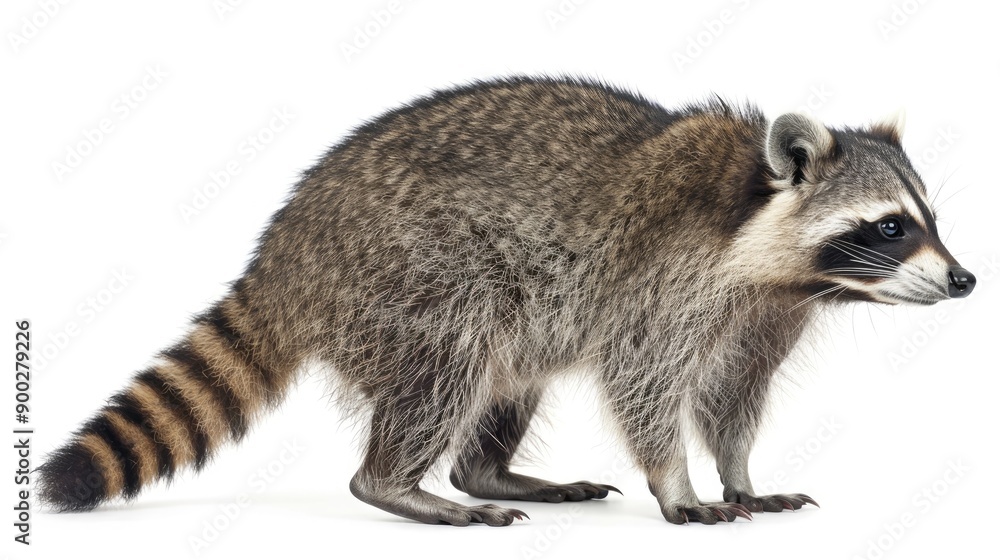Fototapeta premium a raccoon isolated on white background