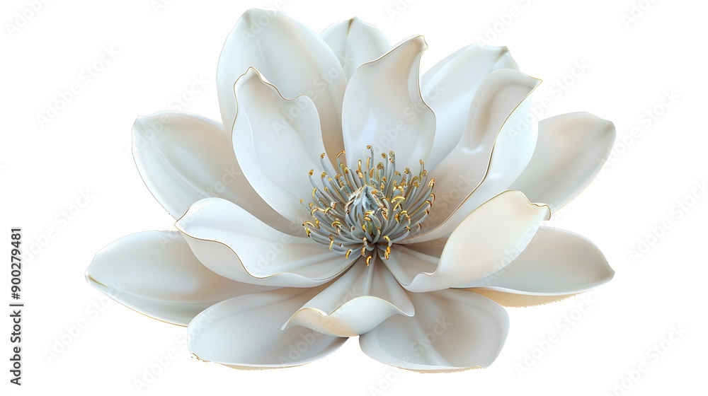 Elegant White Flower with Golden Accents Elegant White Flower with Golden Accents