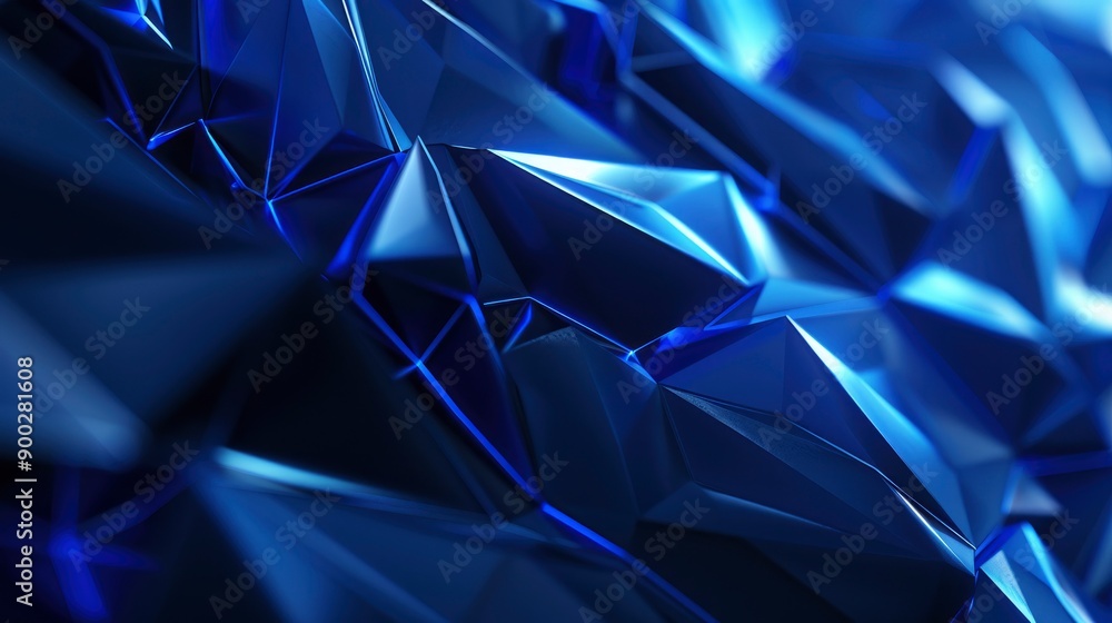 Obraz premium Abstract futuristic - technology with polygonal shapes on dark blue background. Design digital technology concept. 3d illustration , generative ai