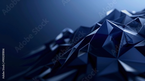 Fototapeta Naklejka Na Ścianę i Meble -  Abstract futuristic - technology with polygonal shapes on dark blue background. Design digital technology concept. 3d illustration , generative ai