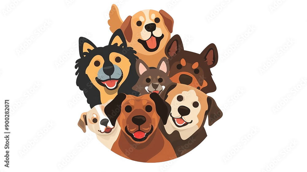 Obraz premium A playful cartoon illustration featuring a dog characters in a fun and colorful style