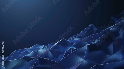 Fototapeta Naklejka Na Ścianę i Meble -  Abstract futuristic - technology with polygonal shapes on dark blue background. Design digital technology concept. 3d illustration , generative ai