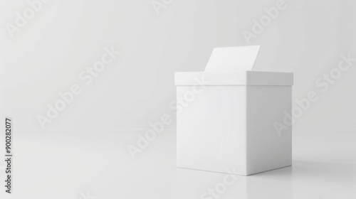 ballot box casting vote election a blank white background