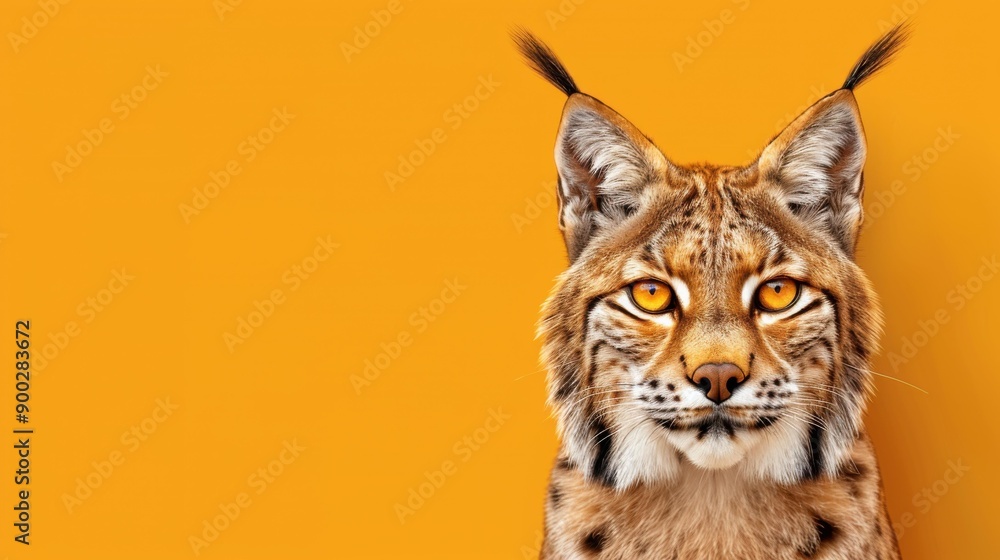 A striking web banner featuring a Lynx cat against a bright orange backdrop, offering ample space for your text and vibrant visuals. A striking web banner featuring a Lynx cat against a bright orange backdrop, offering ample space for your text and vibrant visuals.
