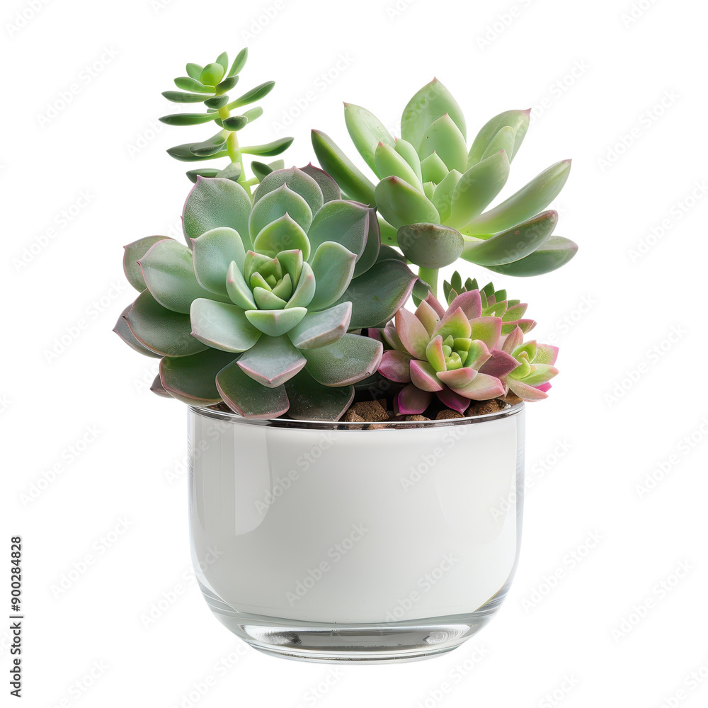 Succulent Plants in White Pot. Succulent Plants in White Pot.