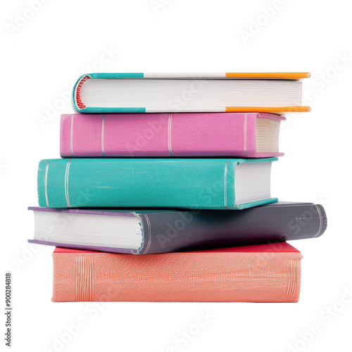 Stack of colorful books.