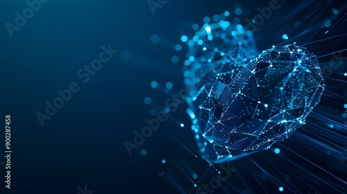 Wallpaper Mural Digital Heart Shaped Cyber Security Technology for Fraud Prevention and Privacy Data Network Protection Concept Torontodigital.ca