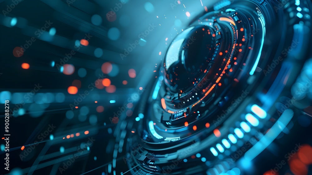 Futuristic AI-Powered Spacecraft with Holographic Navigation System in ...
