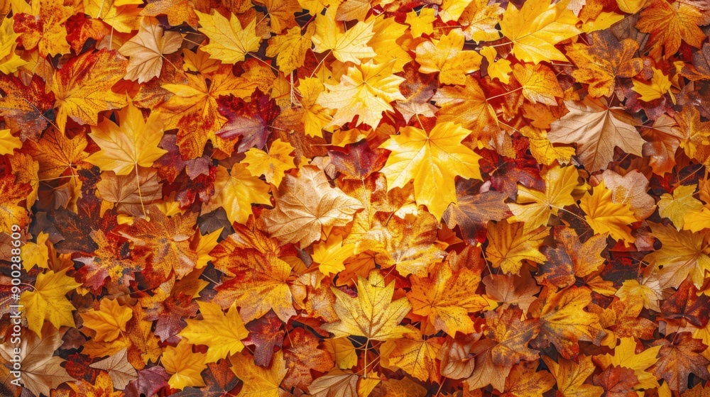 A pile of fallen leaves on the ground, with varying shades and textures A pile of fallen leaves on the ground, with varying shades and textures