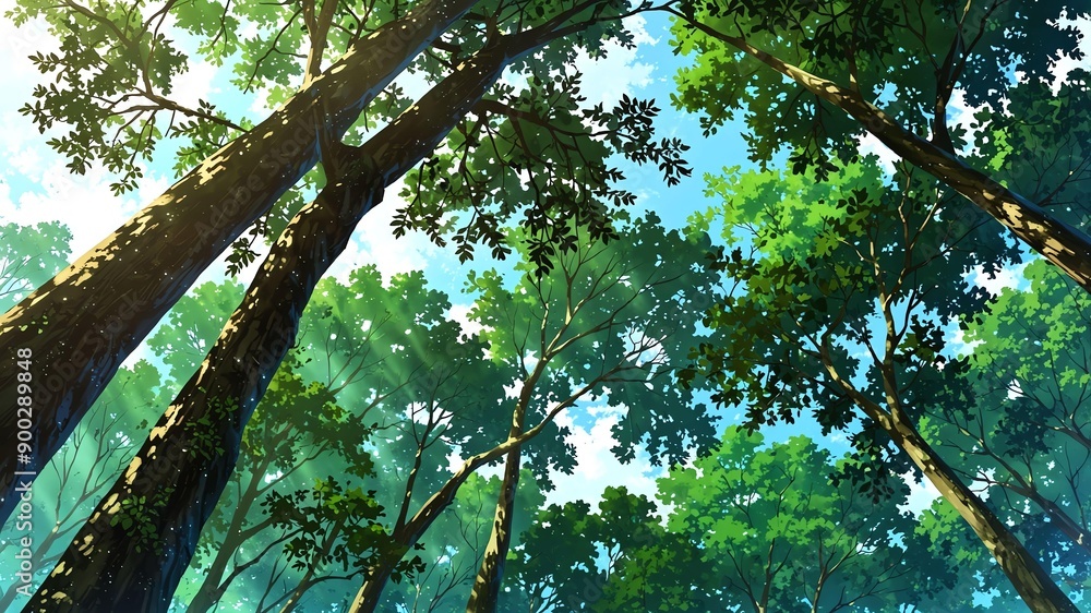 Fototapeta premium forest canopy anime