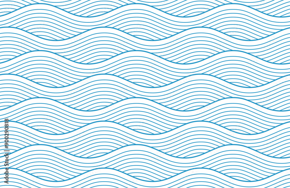Seamless pattern with blue waves Seamless pattern with blue waves