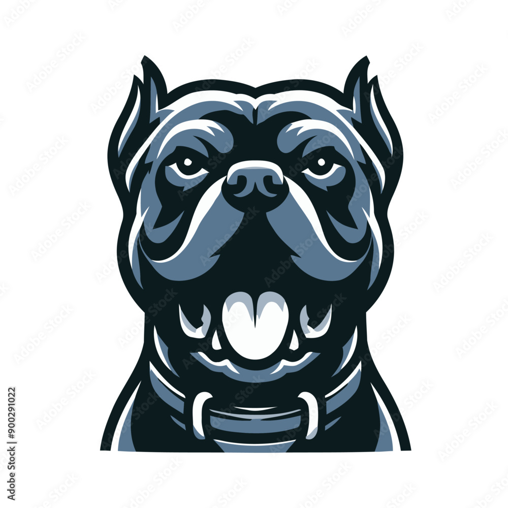 Fototapeta premium Pit bull dog vector illustration on white background.