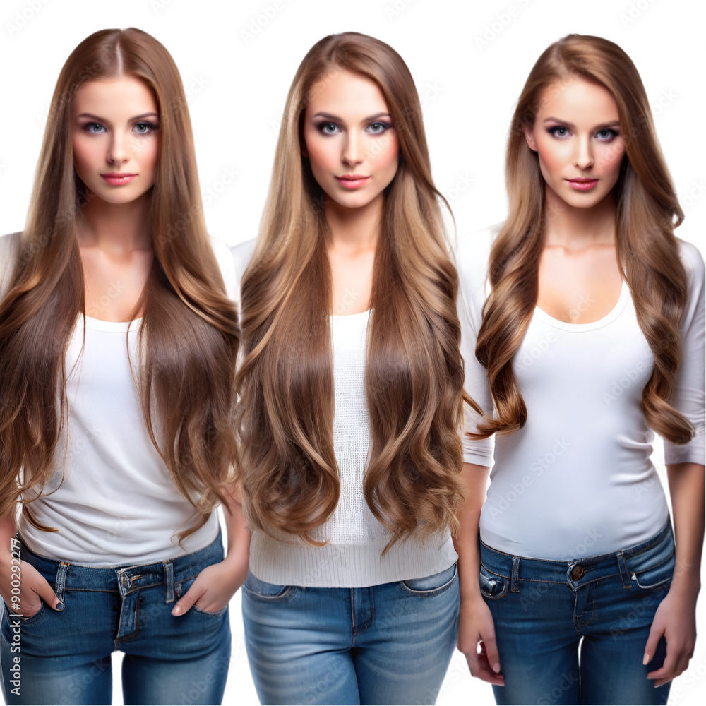 group of beauty woman with long hairstyle different color and fashion group of beauty woman with long hairstyle different color and fashion
