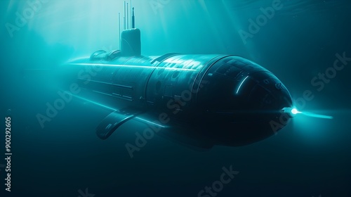 Wallpaper Mural Stealthy Submarine with Digital Cloaking Technology Navigating the Depths of the Futuristic Naval Warfare Torontodigital.ca