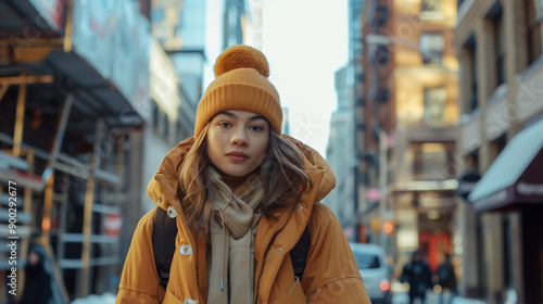 Wallpaper Mural fashion photography, winter street style fashion, gen-z candid photograph Torontodigital.ca