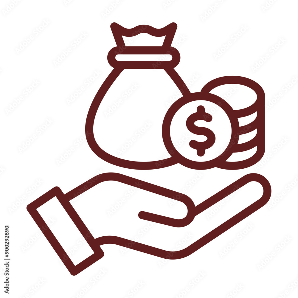 Finance Vector Line Maroon Design Finance Vector Line Maroon Design