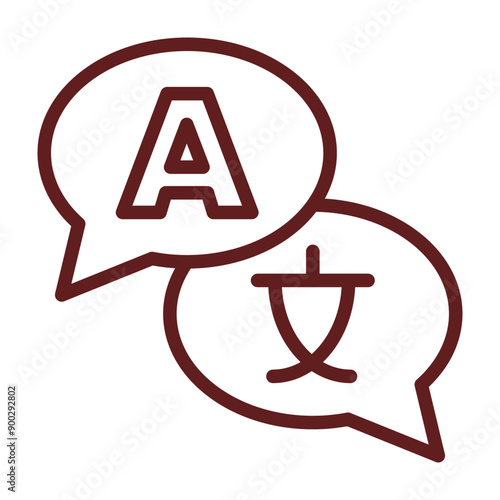 Translator Vector Line Maroon Design