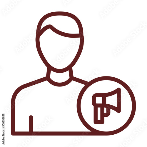 Influencer Vector Line Maroon Design