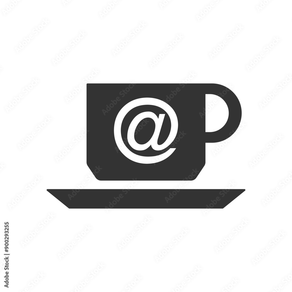 Cup with at sign icon. Public information symbol modern, simple, vector, icon for website design, mobile app, ui. Vector Illustration Cup with at sign icon. Public information symbol modern, simple, vector, icon for website design, mobile app, ui. Vector Illustration