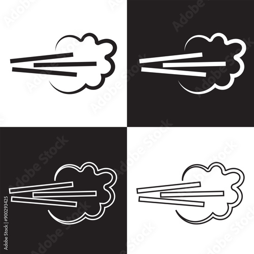 Spray icons collection. Set of aerosol steam icons in black. Perfume, paint, water, deodorant spray icon collection. Liquid or fluid spray cloud icons.  isolated on white and black background. Vector 