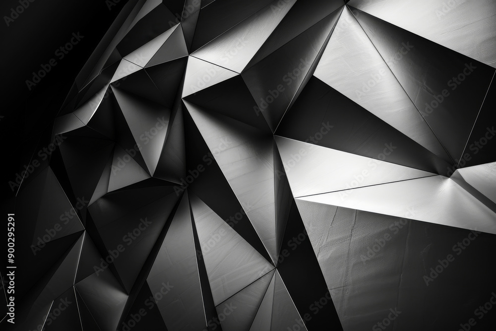 A black and white polygonal shapes abstract background A black and white polygonal shapes abstract background