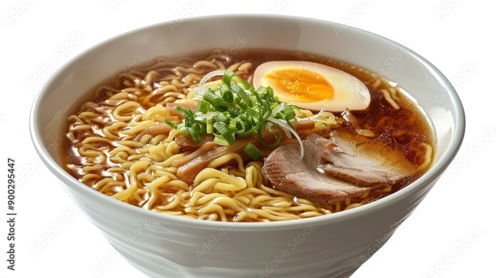 A Bowl of Flavorful Ramen Noodles With Tender Pork and Soft Egg Served in a Cozy Kitchen Setting A Bowl of Flavorful Ramen Noodles With Tender Pork and Soft Egg Served in a Cozy Kitchen Setting