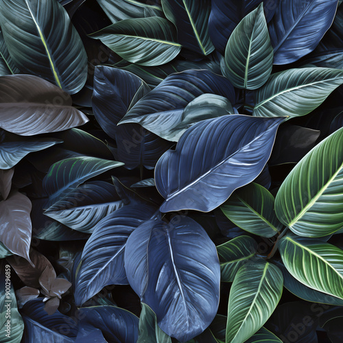 Wallpaper Mural Closeup nature leaves, green tropical forest, background concept. Torontodigital.ca