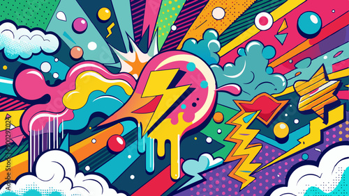 pop art background on the wall abstract vector colorfull pattern wallpaper art Abstract Hand Drawing Spray Paint Camouflage Brush