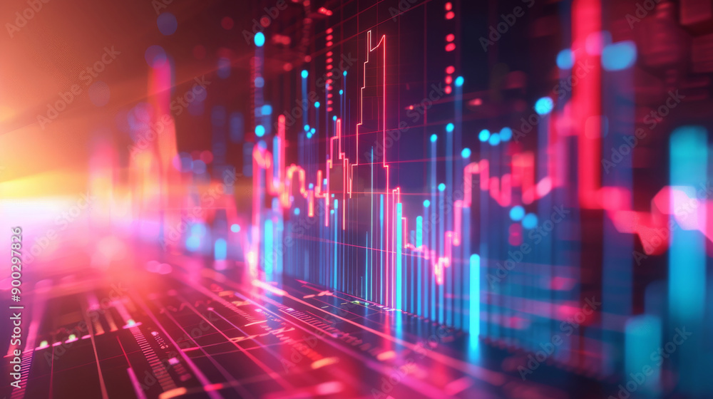 A colorful graph with red, blue, and green lines A colorful graph with red, blue, and green lines