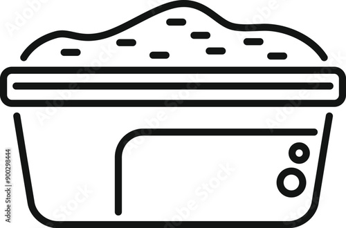 Cat litter box holding sand for pet hygiene, keeping your home clean and odor free