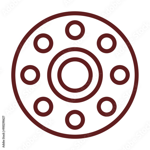 Bobbin Vector Line Maroon Design
