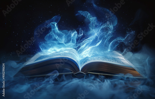 magic book with magic light
