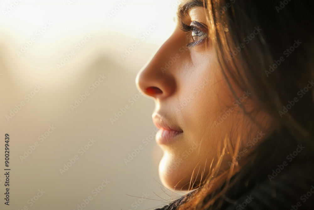 Close-up of a Woman's Face in Soft Light Close-up of a Woman's Face in Soft Light