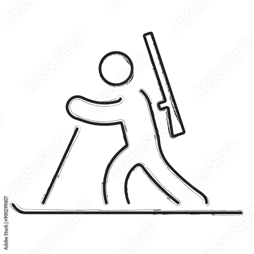 biathlon icon isolated on white background, vector illustration.