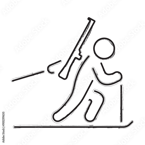 biathlon icon isolated on white background, vector illustration.